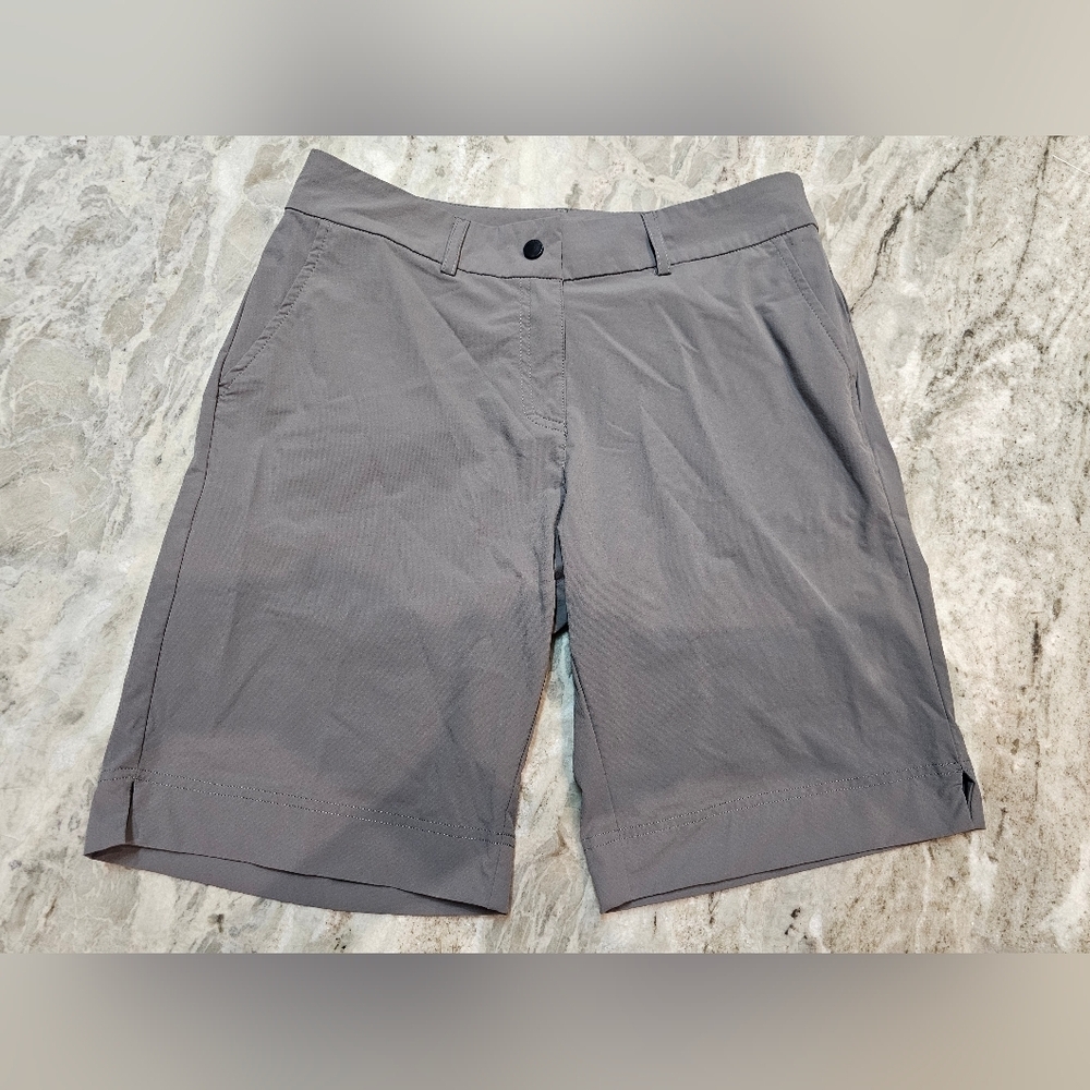Hiverlay Men’s Large Gray Stretch Performance Golf Shorts Nylon Spandex Blend